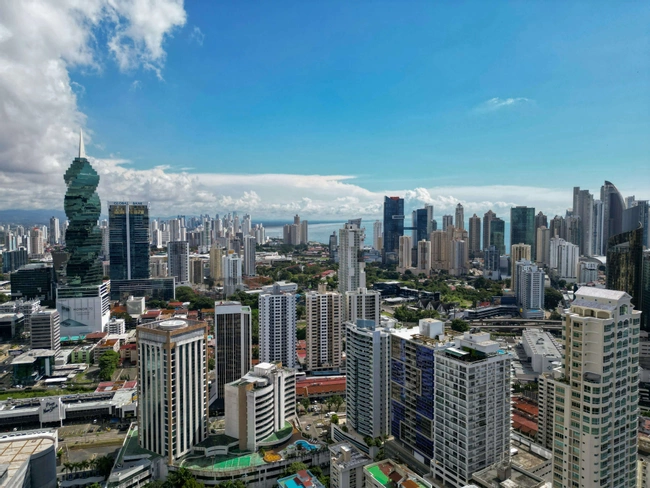 Panama City skyline on the Pacific coast